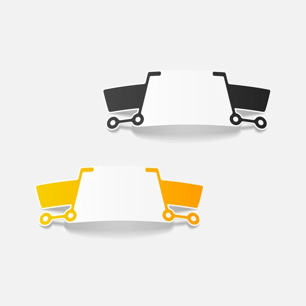 Realistiska designelement: livsmedelsbutik vagn — Stock vektor