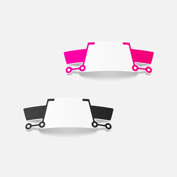 Elemento de diseño realista: carrito de comestibles — Vector de stock