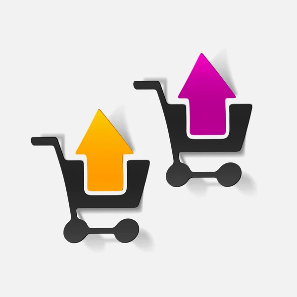 Realistic design element: grocery cart, arrow — Stock Vector
