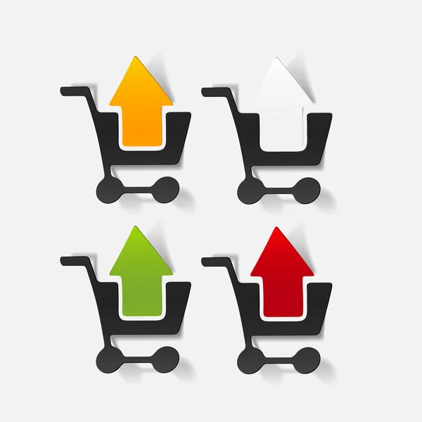 Realistic design element: grocery cart, arrow — Stock Vector