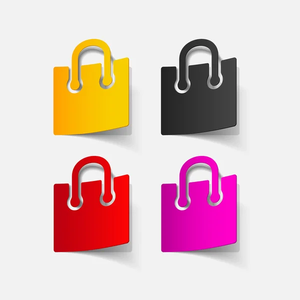 Elemento de design realista: sacos de supermercado — Vetor de Stock