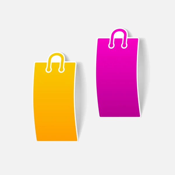 Elemento de design realista: compras, saco, pacote — Vetor de Stock