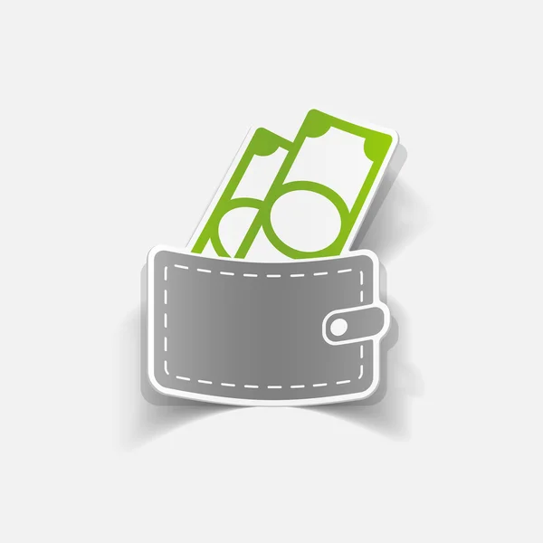 Elemento de diseño realista: bolso, dinero — Vector de stock