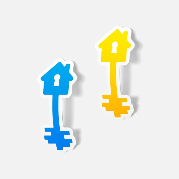 Realistisches Gestaltungselement: Haus, Schlüssel — Stockvektor