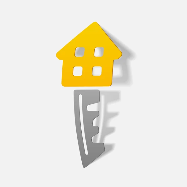 Reális design elem: ház, épület, kulcs — Stock Vector