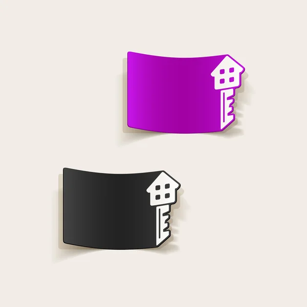 Realistic design element: house, key — Stock Vector