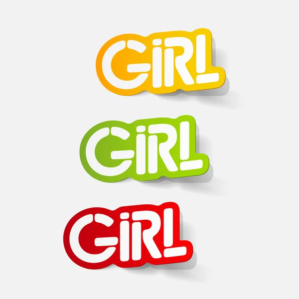 Ρεαλιστικό σχεδιασμό στοιχείο: κορίτσι — Διανυσματικό Αρχείο