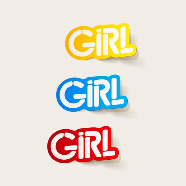 Realistic design element: girl — Stock Vector