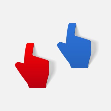 gerçekçi tasarım öğesi: imleç, el