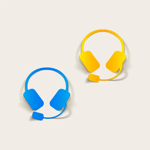 Ρεαλιστικό σχεδιασμό στοιχείο: ακουστικά — Διανυσματικό Αρχείο