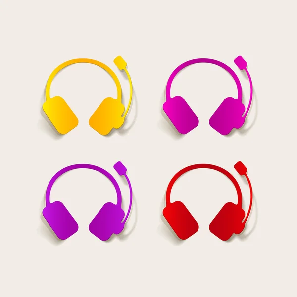 Realistic design element: headphones — Stock Vector