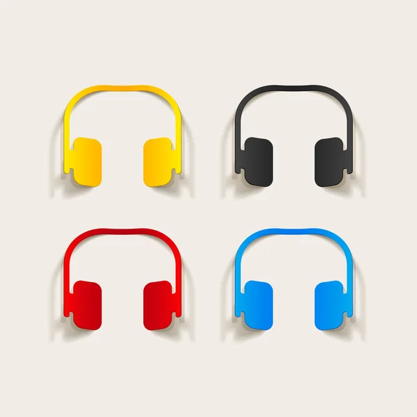 Realistic design element: headphones — Stock Vector