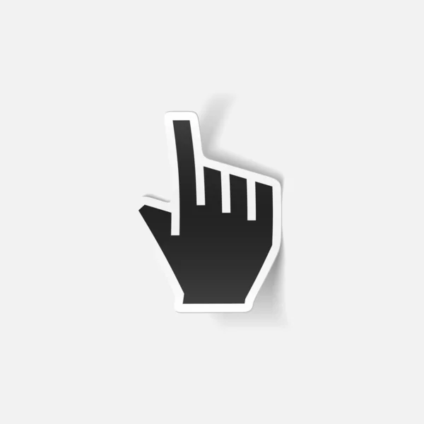 Realistic design element: cursor, hand — Stock Vector