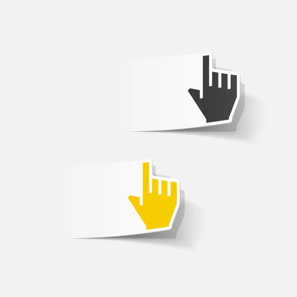 Realistic design element: cursor, hand — Stock Vector