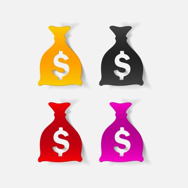 gerçekçi tasarım öğesi: para, çuval