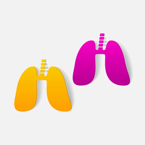 Élément de conception réaliste : poumon, médical — Image vectorielle