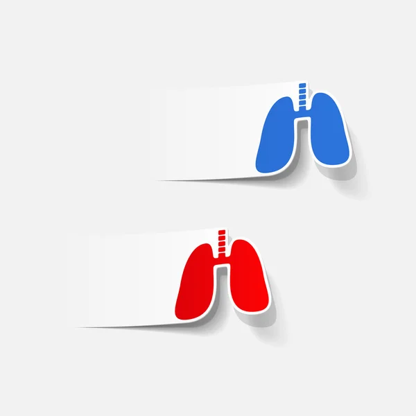 Elemento di design realistico: polmone, medico — Vettoriale Stock