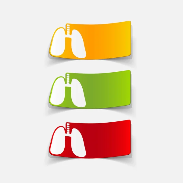 Elemento de design realista: pulmão, médico — Vetor de Stock