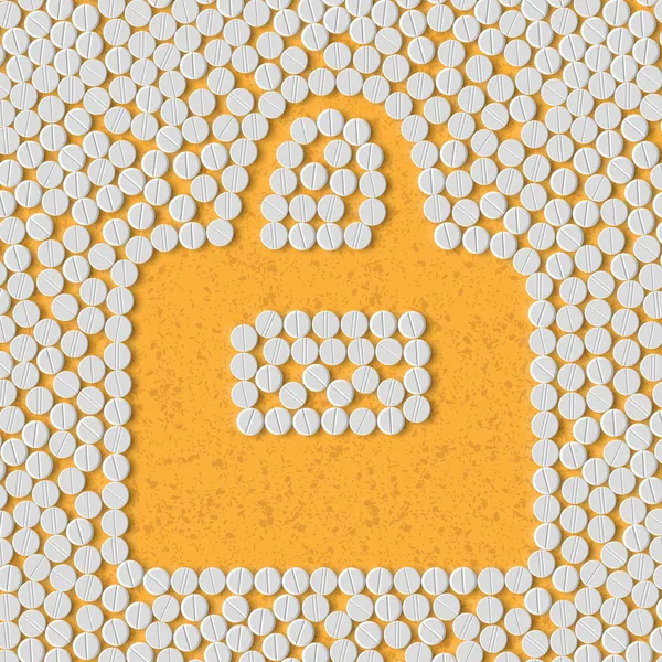 Concepto de pastillas: bolsa, moda — Vector de stock