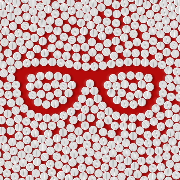 Concept de pilules : lunettes — Image vectorielle