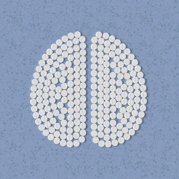 Pilule concept : cerveau — Image vectorielle