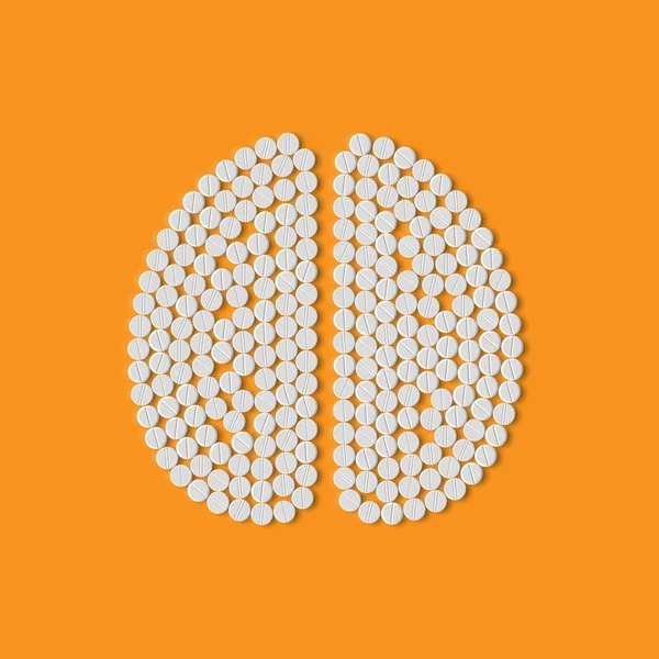 Pilule concept : cerveau — Image vectorielle