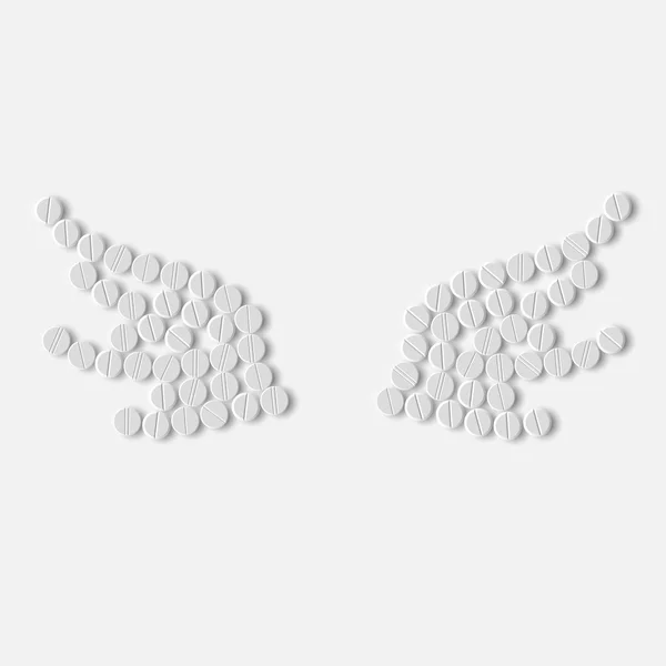 Concepto de pastillas: ala, pluma, ángel — Vector de stock