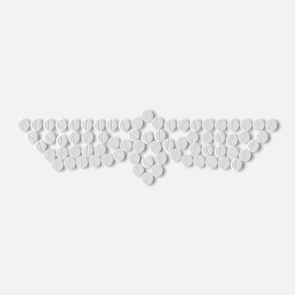 Concepto de pastillas: ala, pluma, pájaro — Vector de stock