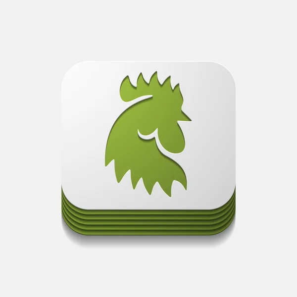 Concept d'application : coq, oiseau, agriculture — Image vectorielle