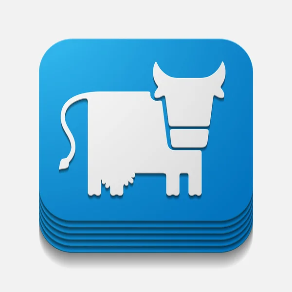 Conceito de app: vaca, agricultura — Vetor de Stock