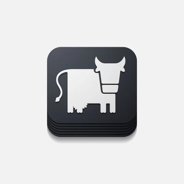 Conceito de app: vaca, agricultura — Vetor de Stock