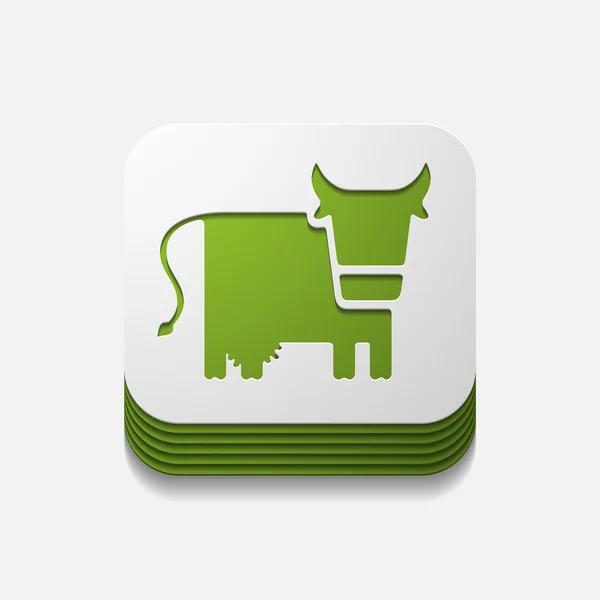 Conceito de app: vaca, agricultura — Vetor de Stock