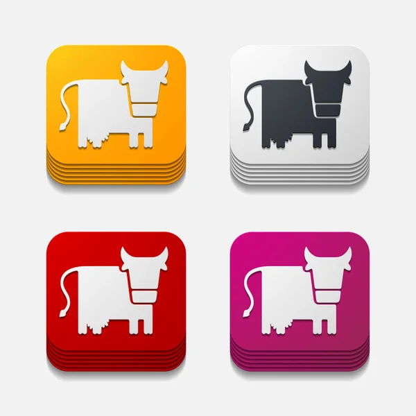 App concept: cow, agriculture — Stock Vector