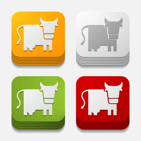 अॅप संकल्पना: गाय, शेती — स्टॉक व्हेक्टर