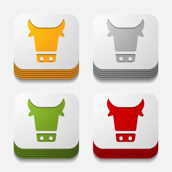 Conceito de app: vaca, agricultura — Vetor de Stock