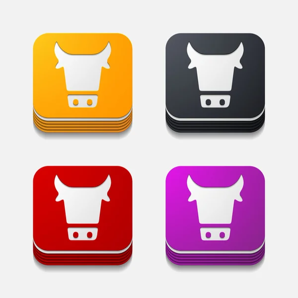Conceito de app: vaca, agricultura — Vetor de Stock