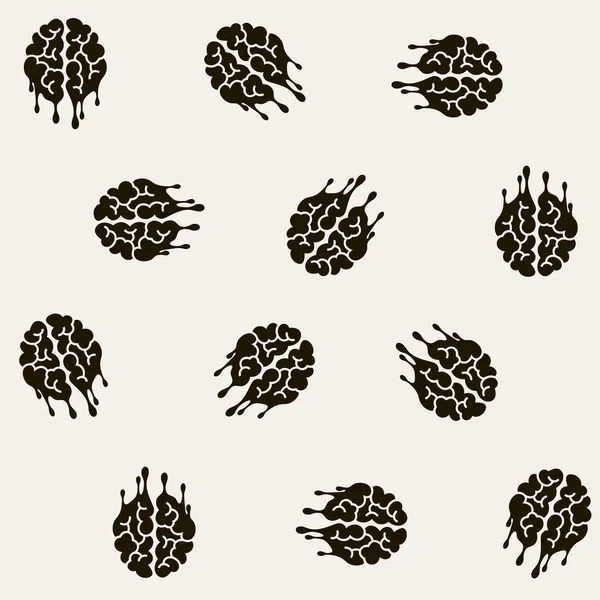 无缝背景： 大脑，融化，融化 — 图库矢量图片