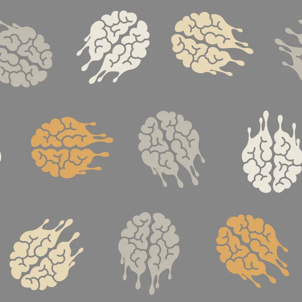 Seamless background: brain, melting, melts — Stock Vector