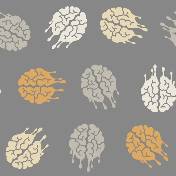 Fondo sin fisuras: cerebro, fusión, se derrite — Vector de stock