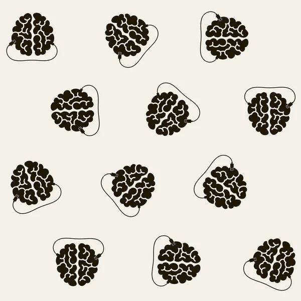 Seamless background: brain, usb, plug — Stock Vector