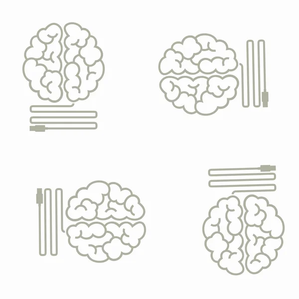 Fondo sin costuras: cerebro, usb, enchufe — Vector de stock