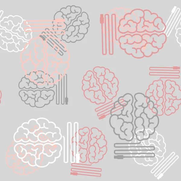 Fondo sin costuras: cerebro, usb, enchufe — Vector de stock