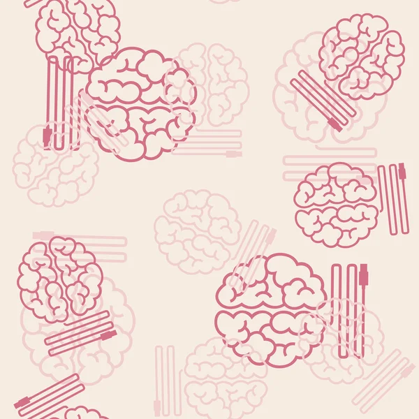 Sömlös bakgrund: hjärnan, usb, Anslut — Stock vektor