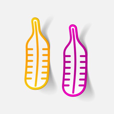 gerçekçi tasarım öğesi: termometre, tıbbi