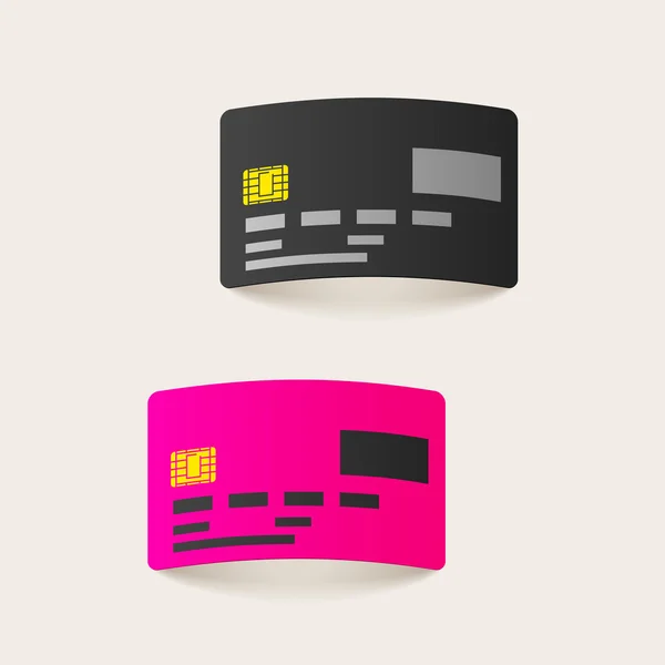 現実的な設計要素: クレジット カード, カード — ストックベクタ