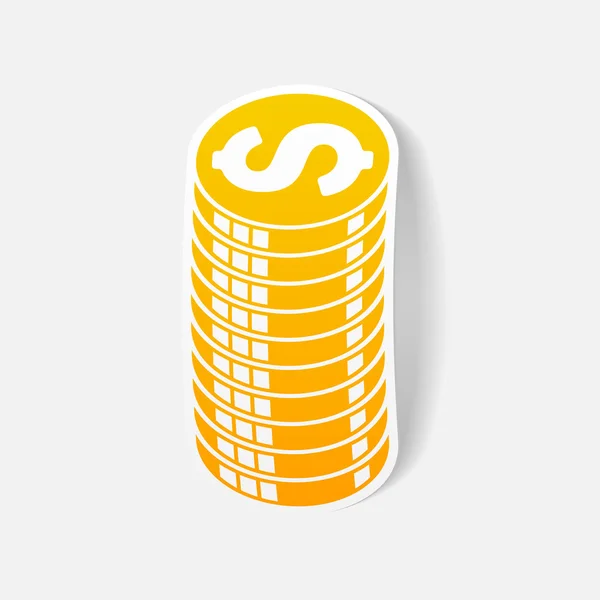 Elemento de diseño realista: dinero, moneda, dólar — Vector de stock