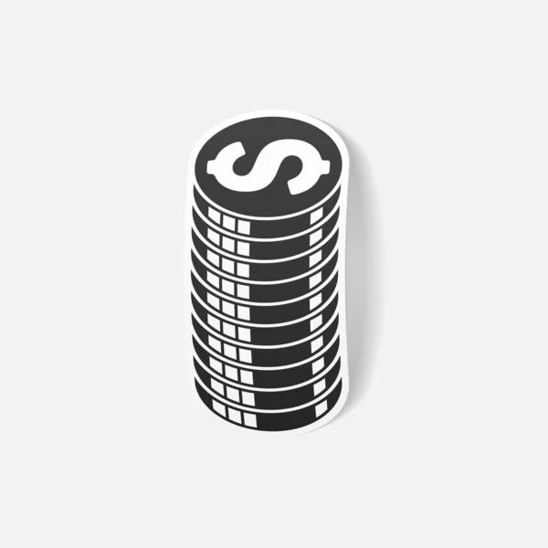 Realistic design element: money, coin, dollar — Stock Vector
