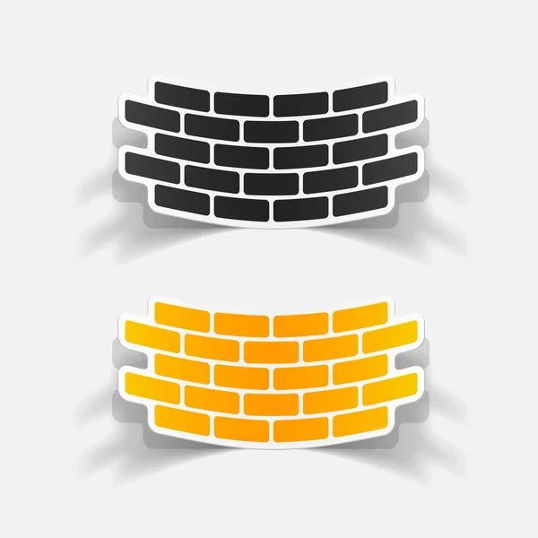 Realistic design element: brick, construction — Stock Vector