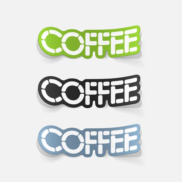 องค์ประกอบการออกแบบที่สมจริง: กาแฟ — ภาพเวกเตอร์สต็อก