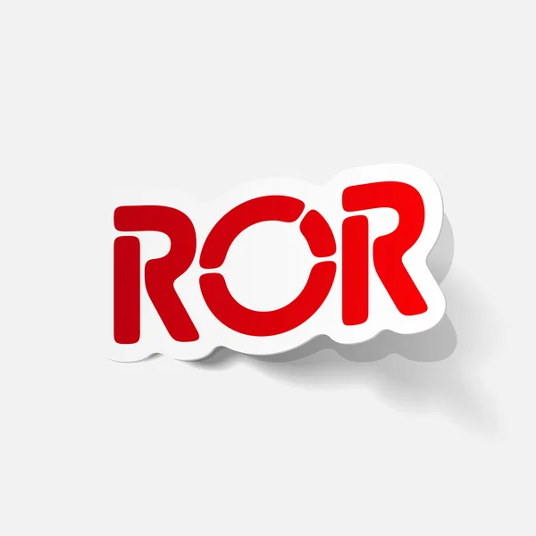 Realistic design element: ROR — Stock Vector